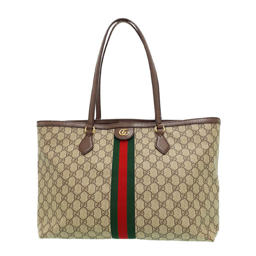 GUCCI Ophidia Supreme GG Tote Shoulder Bag Brown